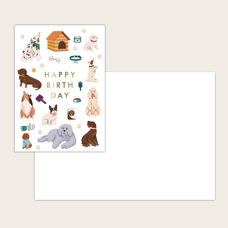 Gooji 5x7 Cute Dogs Birthday Card – Fun & Adorable