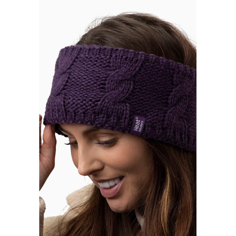 Heat Holders - Ladies Thick Cable Knitted Fleece Lined Thermal