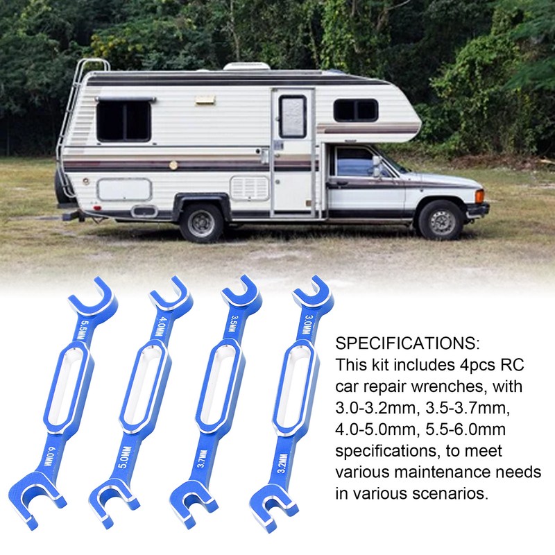 4PCS RC Car Wrenches Turnbuckle Nut Ball Joint Remover Aluminum