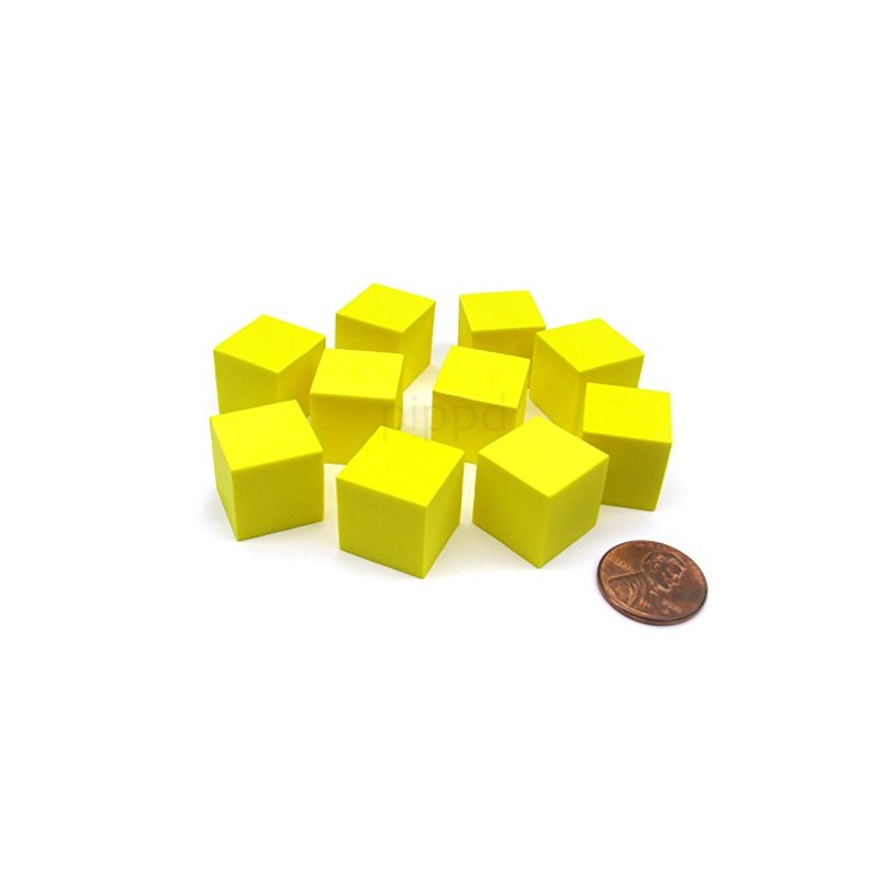 Koplow Games Pack of 10 16mm Blank Foam Dice Cubes