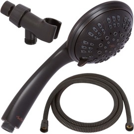 6 Function Handheld Shower Head Kit - High Pressure, Removable Hand Held Showerhead With Hose & Mount And Adjustable Rainfall Spray, 1.8 GPM - Oil-Rubbed Bronze & California Certified