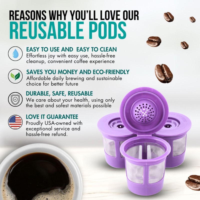 Reusable K Cups for Keurig Coffee Maker - Filter Pods