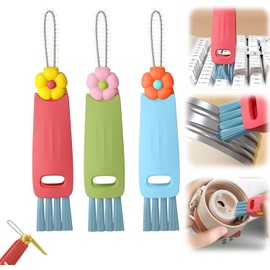 3 PCS Genérico Cepillo Limpieza Tapa Taza 3 en 1, Portátil Multifuncional Taza Portátil de Limpieza Multifuncional, para Grietas y Espacios Reducidos Entre Botellas