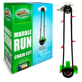 Marble Genius Automatic Chain Lift - Marble Run Accessory Add-On Set for Creating Exciting Mazes, Tracks, and Races - Endless Fun, and Creativity, Experience The Thrills of Marbles Racing