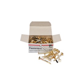 Charles Leonard Fasteners, Round Head, Brass Plated, 2 Inch Shank, 12 MM Head, 100-Pack (7R-BP)