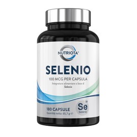Integratore alimentare di selenio 100 mcg - 180 capsule - Il selenio contribuisce alla normale funzione del sistema immunitario e alla normale funzione tiroidea - Prodotto nel Regno Unito - Nutriota