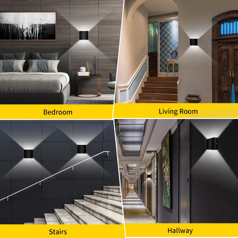 2 Pack LED Wall Sconce Mini 10W Hardwired, Lightess Modern