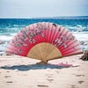 Starlet24 Foldable Bamboo Hand Fan Folding Fan with Tassel Fan