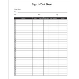 Sign In/Out Sheet Pads