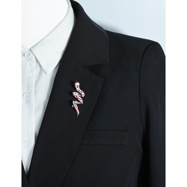 Vintage Enamel Crystal Cobra Snake Brooch Pins Reptile Animal Python Antique Breastpin Costume Jewelry for Women Men (Red Snake)