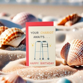 ORYCOOL Funny Birthday Cards for Men, Male Birthday Card, Dad Birthday Card, Husband Birthday Card, 60th, 70th, 80th Birthday Card(Chariot)