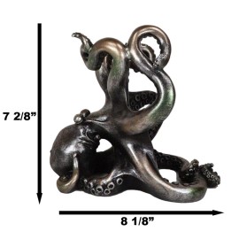 Ebros Silver Octopus Wine Holder 7.5 Inch Tall Tabletop Bar Counter Figurine