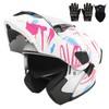 Adult Modular Motorcycle Helmets, DOT Approved Flip up Dual Visor
