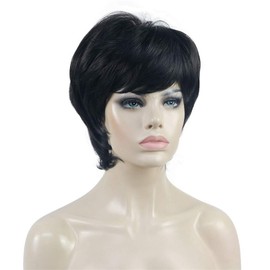 Aimole Short Layered Body Wave Wigs Synthetic Women's Wig Full Hair (2 Natural Black)