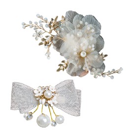 Felimoa Hair Ornament, Flower Ribbon, Girls, Hair Accessories, Set of 2