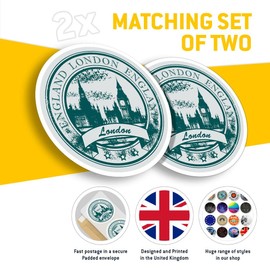 2 x 10cm Round London Parliament England Vinyl Sticker Stamp Laptop Tablet Luggage Scrapbooking Refrigerator #61227