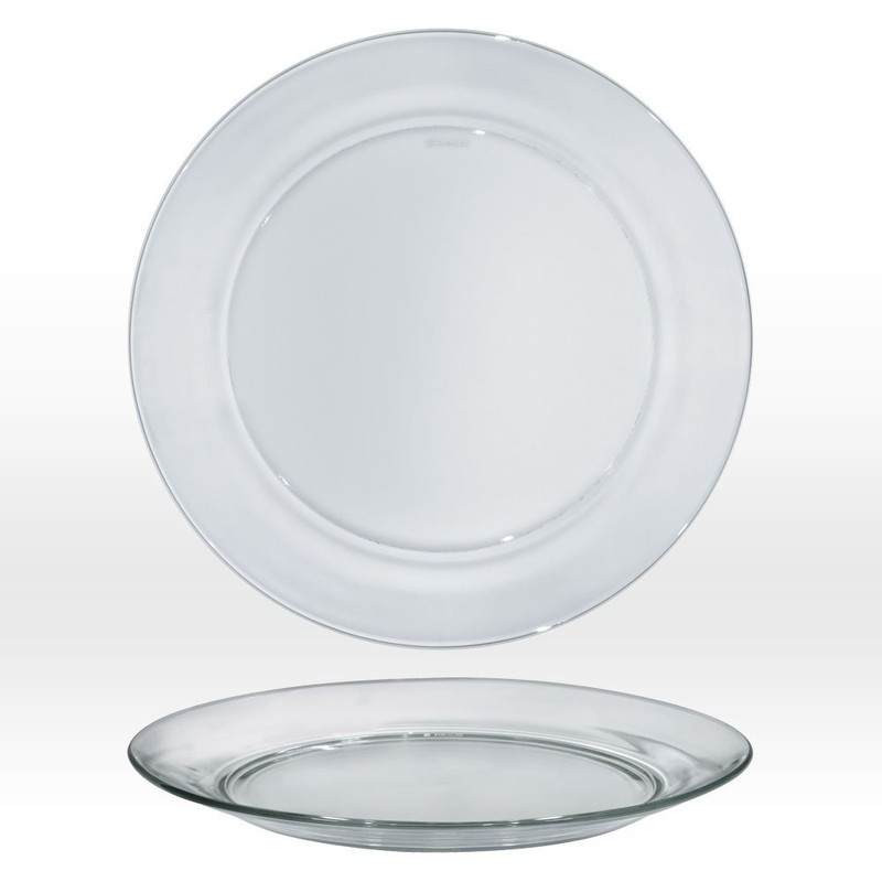 Duralex Lys Clear Glass 11 Inch Dinner Plate, Set Of