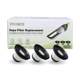 3 Pack Hepa Filter Replacement Compatible with Horsepower Duck Compact Cordless Vacuum Cleaner,Updated High Efficiency Filters for Duck Vacuum Cleaner,Part#17964