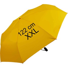XXL Pocket Umbrella with Automatic Open/Close - Full Class - 122 cm Large Roof, yellow, Pocket umbrella XXL