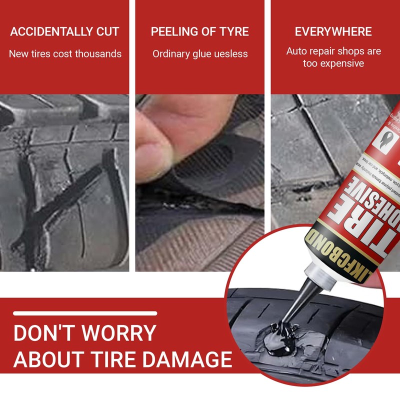 LIKFCBOND Tire Repair Adhesive, 3.38 floz, Sidewall Rubber Cement Kit