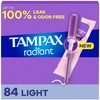 Tampax Radiant Tampons, with LeakGuard Braid, Light Absorbency, Up to