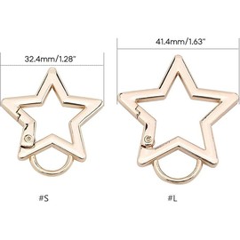 2Pcs Silver Star Shaped Stainless Steel Keychain Clip Carabiner Snap Hook Holder Star Carabiner Hook Clip Key Holder Carabiner Clip for Keys and Wallet with Key Chain Rings Accessories, Car Keychain