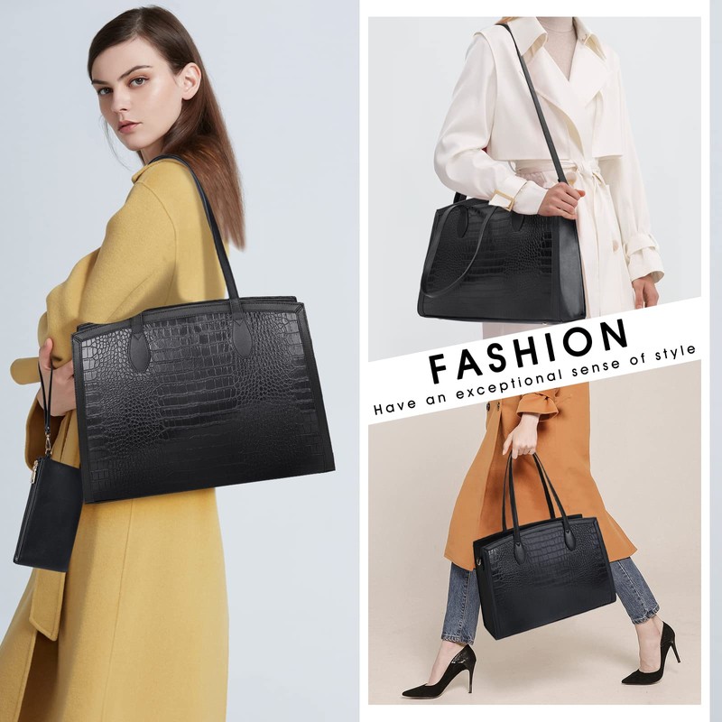 Laptop Bag for Women 15.6 Inch Laptop Tote Bags PU