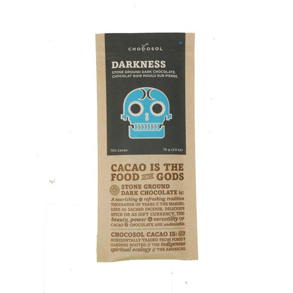 Chocosol Darkness 75% Dark Chocolate, 75 g bar