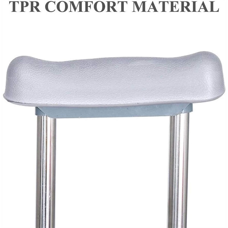 Tall Adult Walking Crutch (Pair), Lightweight Stainless Steel Lower crutched