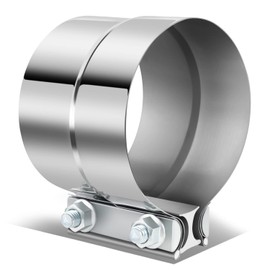4 Inches ID Lap Joint Band Exhaust Muffler Seal Clamp Sleeve, Universal Use for 4" ID/OD Slip Fit Pipe, Stainless Steel