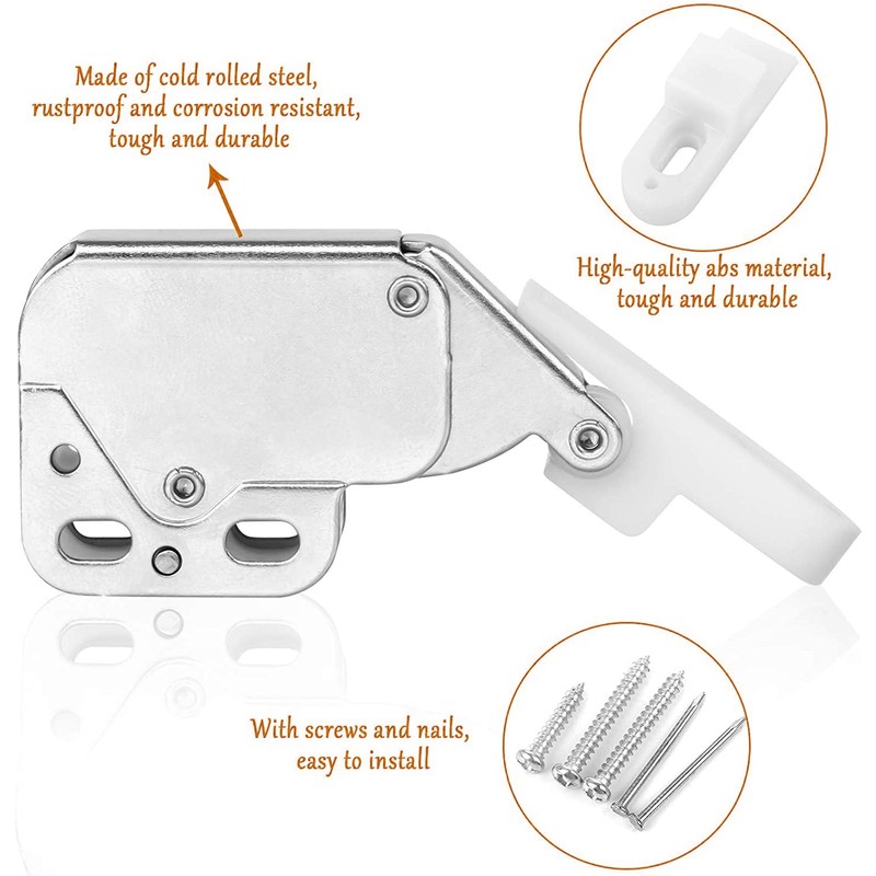 Homefantasy Pack of 8 Spring Catches, Push Lock Cabinet Spring
