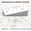 Oversized Oval Reading Glasses 1.0 for Women, Fashion Metal Thin