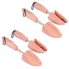 FootFitter Shoe Trees for Men, Best Adjustable Split Toe Aromatic Cedar Boot Tree, USA Grown Wood (Two Pack, Small 6.5-8)