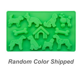 Fewo 11-Cavity Dogs Bones & Kennel Chocolate Candy Gummy Mold, Puppy Doghouse Silicone Ice Cube Tray Homemade Dog Treat Baking Pan Jello Shot Mini Soap Wax Crayon Melts