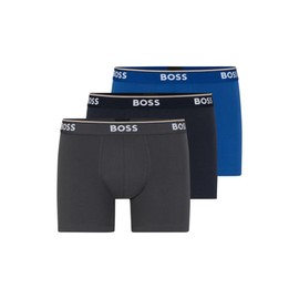 BOSS Men's Stretch Cotton 3 Pack Boxer Briefs, True Blue/Sky Captain/Forged Iron, XX-Large