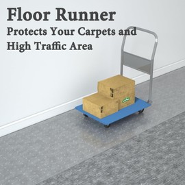 Carpet Protector Heavy Duty Clear Plastic Floor Mat Guard Protector Sheet Home Office Hallway Kitchen Runner Clear Vinyl (1FT Long X 27" Width)