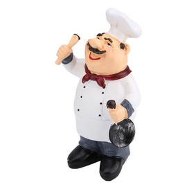 Cook Statue Kitchen Decoration Resin Decorative Ornament Chef Statue Collectible Figurine for Home Kitchen Coffee Decoration(71110-04)