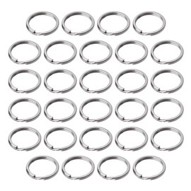 100 Pack Small Keyring Rings Hoops, 20mm /0.79 Inch Silver Round Metal Split Rings for Home Keys Organization and Craft Making