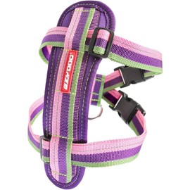 EzyDog Premium Chest Plate Custom Fit Reflective No-Pull Padded Comfort Dog Harness - Perfect for Training, Walking, and Control - Includes Car Restraint Attachment (X-Small, Bubble Gum)