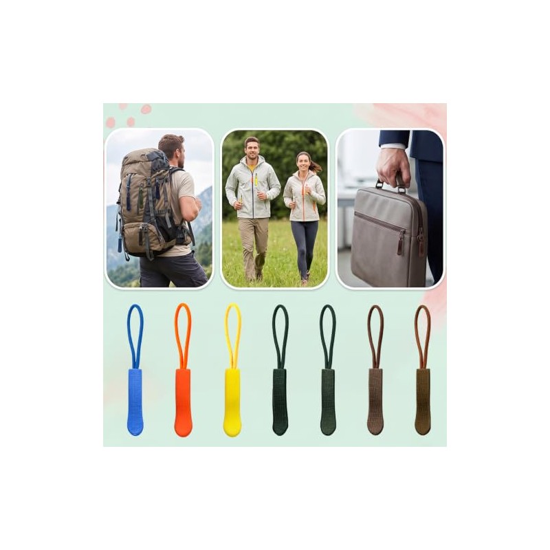 OPLCFO 210 Pcs Zipper Pull Replacement, 30 Colors Zipper Tags
