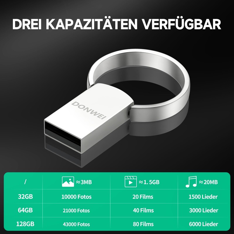 DONWEI Mini USB Stick 32 GB, USB 2.0 USB Stick