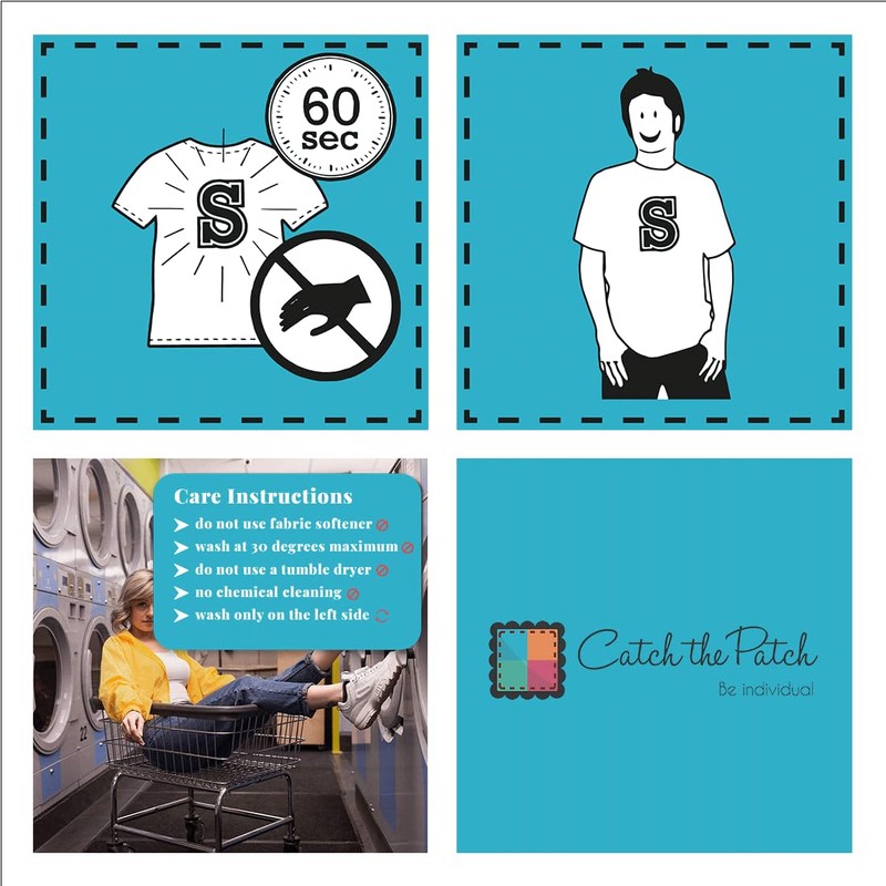 Iron on patches - Peace on earth - blue -