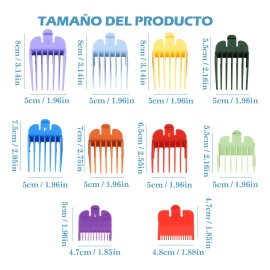 10 Peines Guía Aumentos Niveles Para Maquina De Corte Colors Multicolors