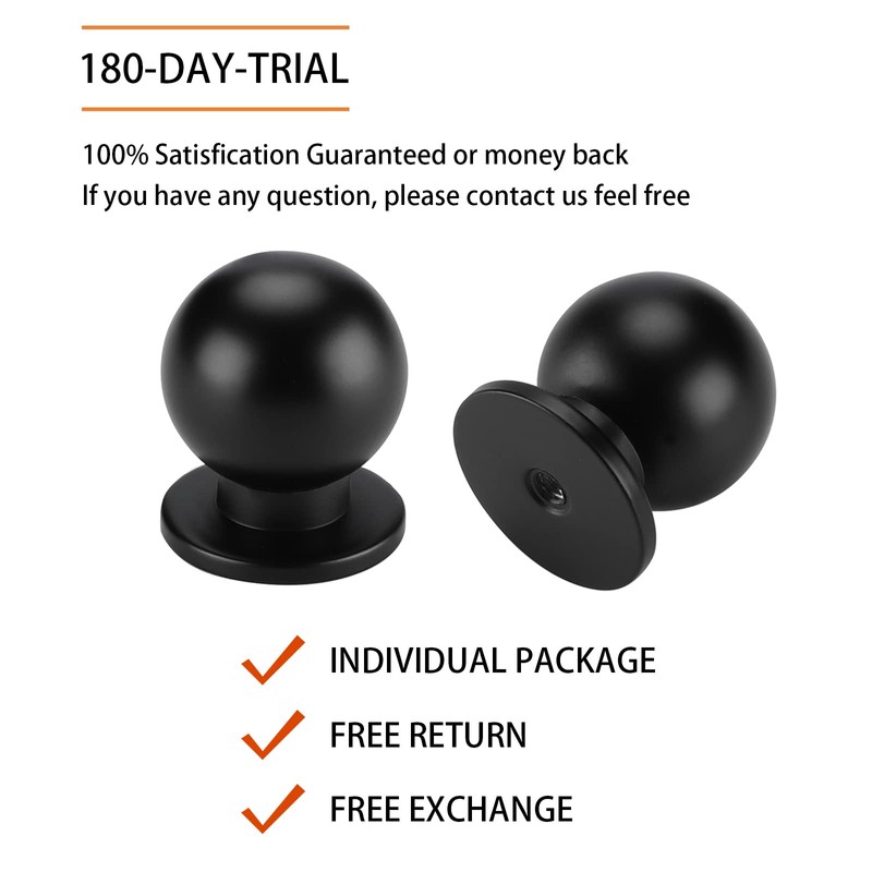 goldenwarm 20 Pack Kitchen Cabinet Knobs Black Drawer Knobs -
