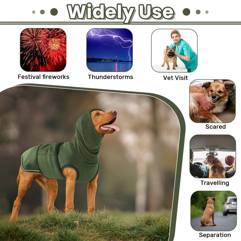 IDOMIK Dog Anxiety Calming Hoodie, Breathable Dog Jacket Vest for