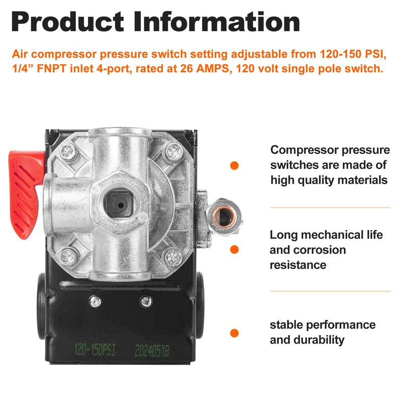 Z-D26612 Air Compressor Pressure Switch Air Compressor Parts - for