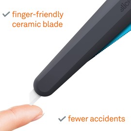 Slice 10563 Smart-Retracting Squeeze-Trigger Utility Knife, Safer Choice, Never Rusts, Lasts 11x Longer Than Metal, Finger Friendly Ceramic Blade, 1 Pack