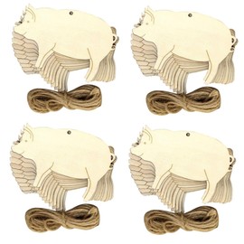 Gadpiparty 40 Pcs Unfinished Wooden Pig Cutouts - Blank DIY Wood Shapes for Crafts, Home Decor & Party Decorations - Smooth Sanded Pig Tags for Painting, Scrapbooking & Wedding Embellishments