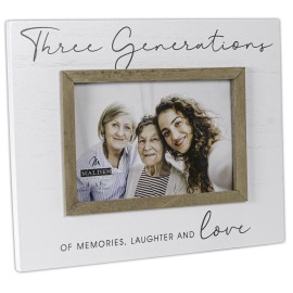 Malden International Designs Three Generations Of Memories, Laughter and Love 4x6 Rustic Borders Wood Frame