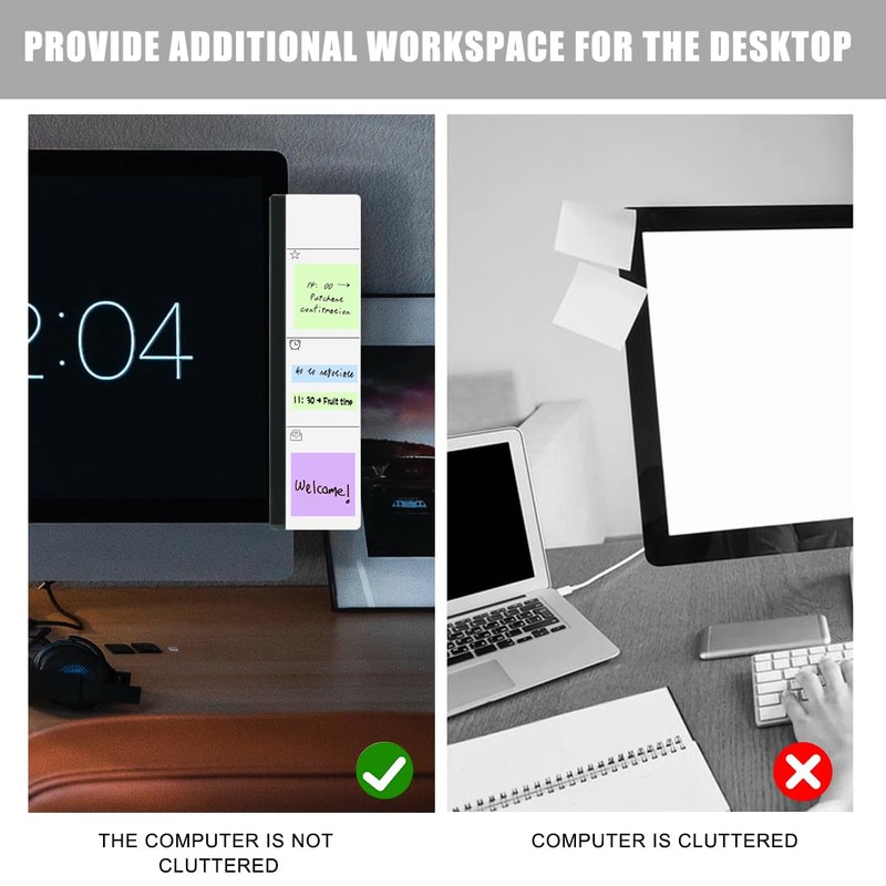 Pack of 2 Monitor Memo Board Creative Acrylic Message Boards